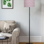 Multicolor Cotton Cotton Drum Shade with Iron Floor lamp with Wood Base for Decoration/Office/Home/Gifting/Study .-(12x12x58.5 Inches)-3