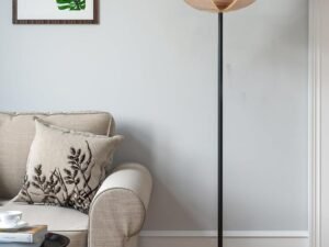 Rose Bamboo Shade Floor lamp with Black Wood Base for Decoration/Office/Home/Gifting/Study-(12x12x56.2 inches)