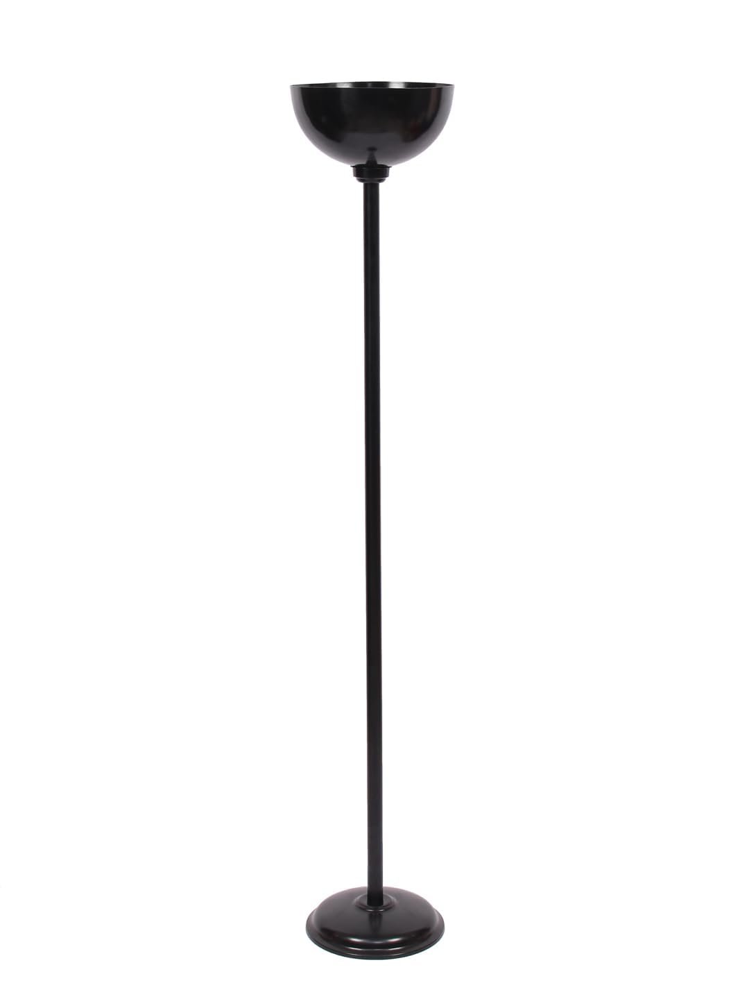 Metal Shade Floor Lamps with Black Wood Wase -(10x10x55) Inches