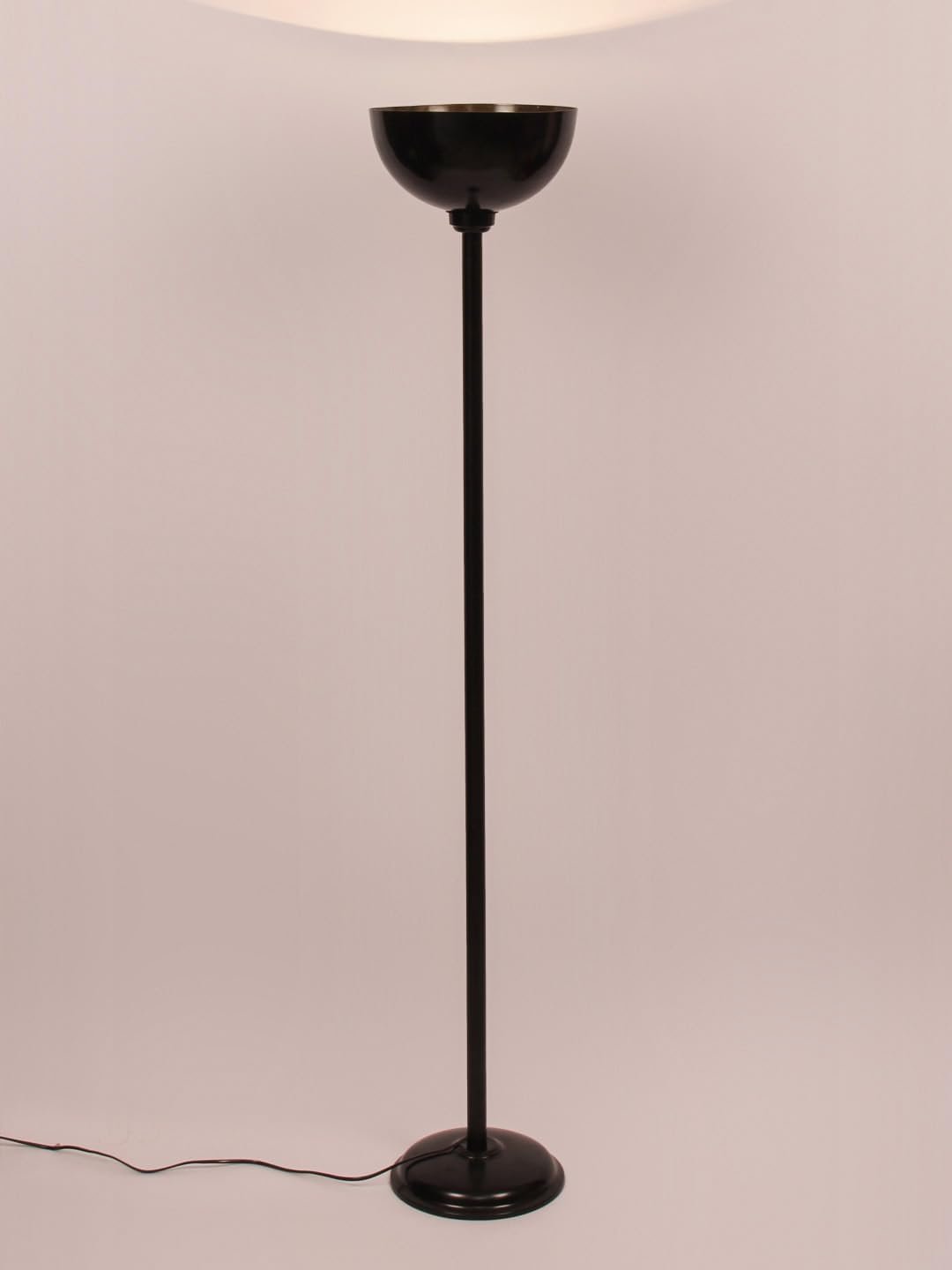 Metal Shade Floor Lamps with Black Wood Wase -(10x10x55) Inches