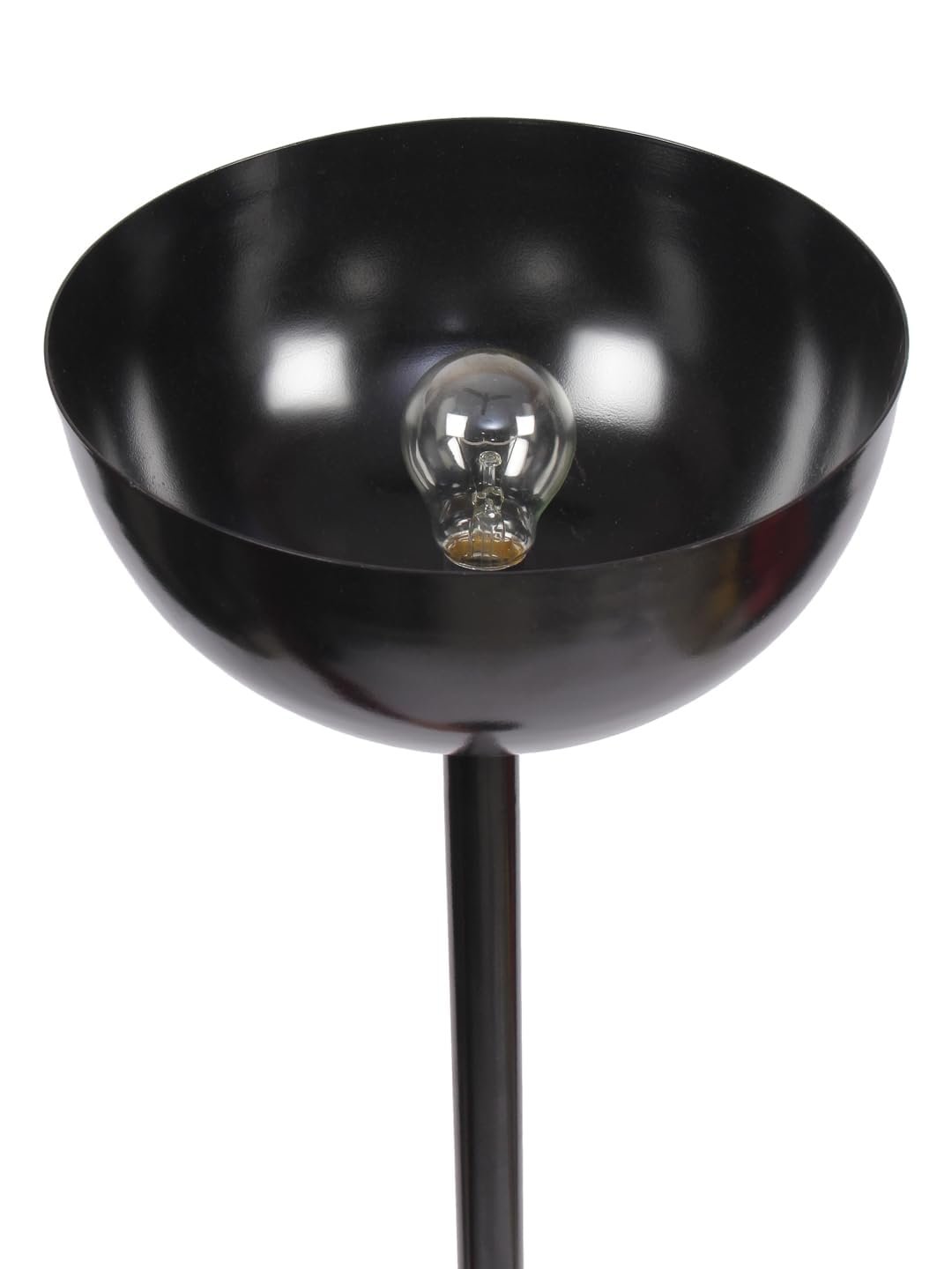 Metal Shade Floor Lamps with Black Wood Wase -(10x10x55) Inches
