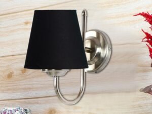 Steel Wall Lamp, Wall Decor, Wall Hanging Wood Light lamp,Vintage Wall Lamps, Industrial Wall Lights Decorative Home, Living Room, Indoor Outdoor Lighting- Cotton Shade-(Black)-AA