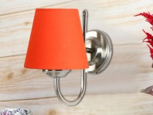 Steel Wall Lamp, Wall Decor, Wall Hanging Wood Light lamp,Vintage Wall Lamps, Industrial Wall Lights Decorative Home, Living Room, Indoor Outdoor Lighting- Cotton Shade-(Orange)-AD