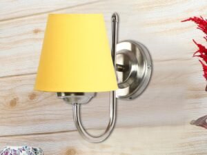 Steel Wall Lamp, Wall Decor, Wall Hanging Wood Light lamp,Vintage Wall Lamps, Industrial Wall Lights Decorative Home, Living Room, Indoor Outdoor Lighting- Cotton Shade-(Yellow)-AE