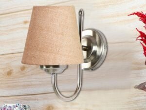 Steel Wall Lamp, Wall Decor, Wall Hanging Wood Light lamp,Vintage Wall Lamps, Industrial Wall Lights Decorative Home, Living Room, Indoor Outdoor Lighting- Jute Shade-(Beige)-AL