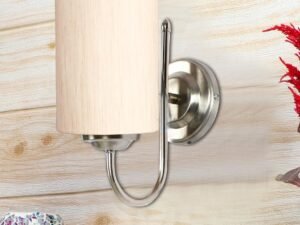 Steel Wall Lamp, Wall Decor, Wall Hanging Wood Light lamp,Vintage Wall Lamps, Industrial Wall Lights Decorative Home, Living Room, Indoor Outdoor Lighting- Cotton Shade-(Off-White)-BA