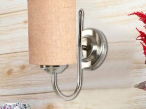 Steel Wall Lamp, Wall Decor, Wall Hanging Wood Light lamp,Vintage Wall Lamps, Industrial Wall Lights Decorative Home, Living Room, Indoor Outdoor Lighting- Jute Shade-(Beige)-LA