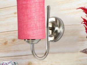 Steel Wall Lamp, Wall Decor, Wall Hanging Wood Light lamp,Vintage Wall Lamps, Industrial Wall Lights Decorative Home, Living Room, Indoor Outdoor Lighting- Jute Shade-(Pink)-NA
