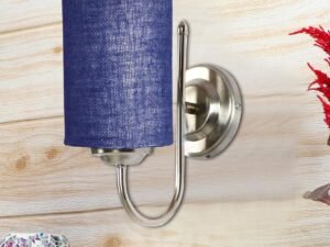 Steel Lamp, Decor, Wall Hanging Wood Light lamp,Vintage Wall Lamps, Industrial Wall Lights Decorative Home, Living Room, Indoor Outdoor Lighting- Jute Shade-(Blue)-478