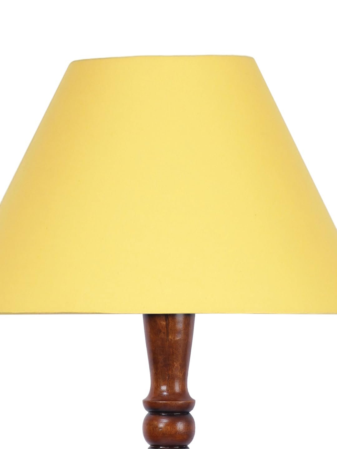 Yellow Cotton conical Wooden Floor lamp -20