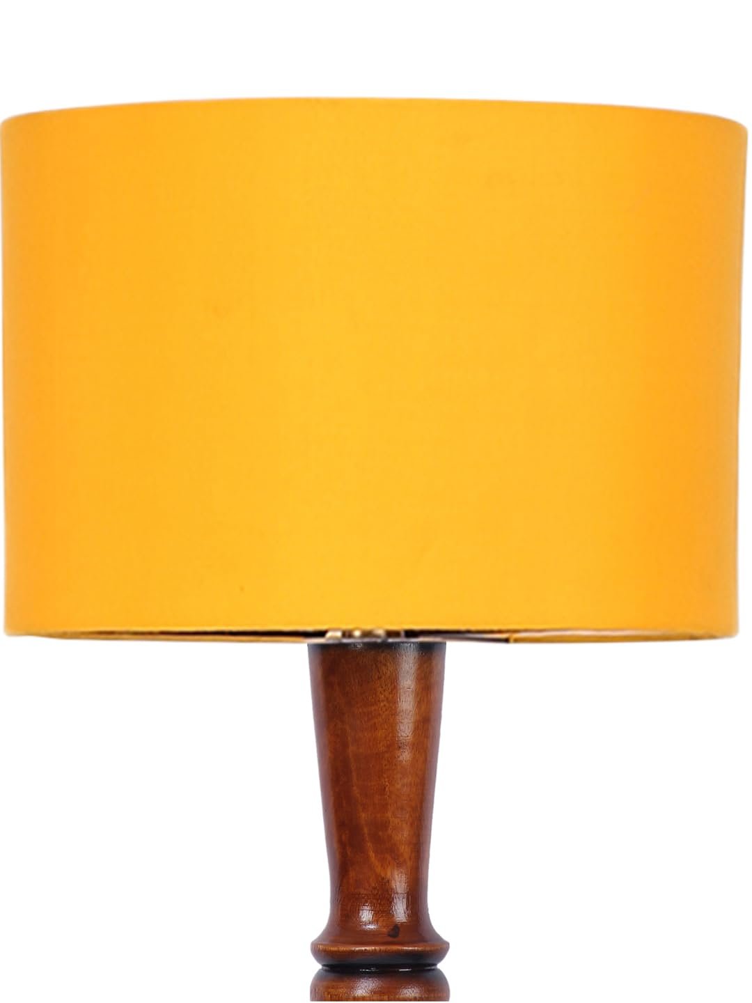 Yellow Cotton Wooden Floor Lamp -42