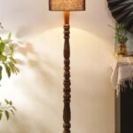 Blue Jute Wooden Floor Lamp -49