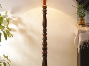 Blue Jute Wooden Floor Lamp -49