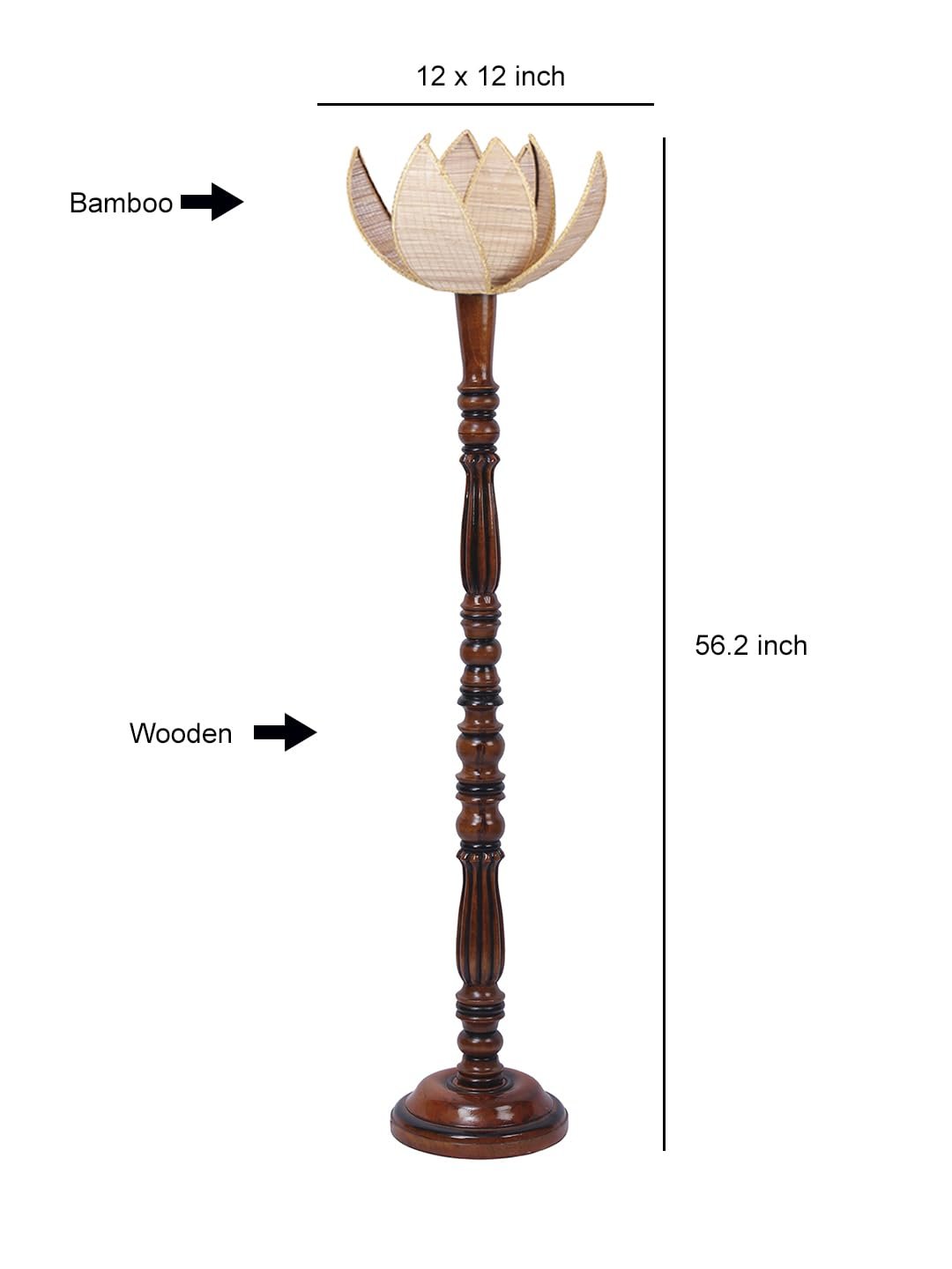Bamboo Rose Wooden Floor lamp -76
