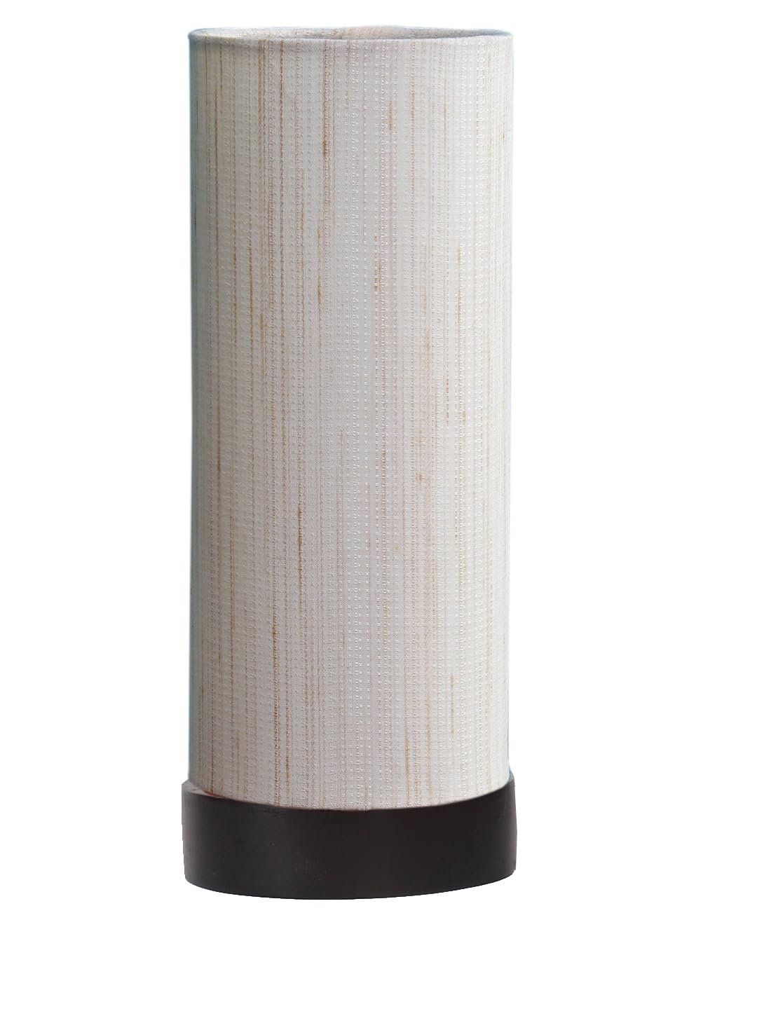 Off-White Cotton Table lamp Office/Home/Gifting with Wood Black Base (5x5x11) Inches -Off-White