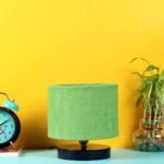 Green Jute Shade Lamp with Black Wood Base for Decoration/Office/Home/Gifting/Study for Office/Home/Gifting -(7x7x7) Inches –