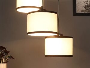 Multicolor Cotton Round Drum Cluster Hanging Lamp