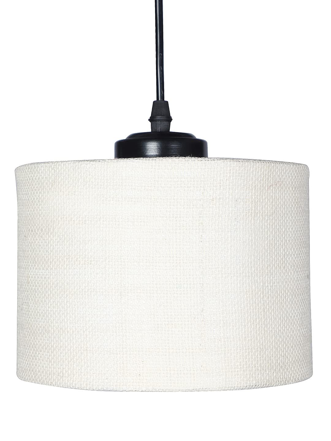White Jute Round Drum Cluster Hanging Lamp