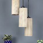 Round Bamboo Dholak Cluster Hanging Lamp