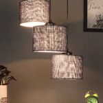 Blue Jute Round Drum Cluster Hanging Lamp