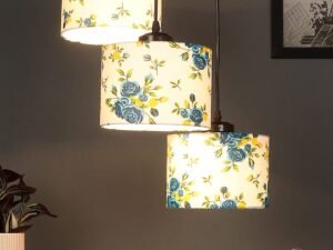 Multicolor Cotton Round Drum Cluster Hanging Lamp