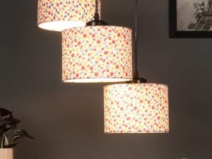 Multicolor Cotton Round Drum Cluster Hanging Lamp