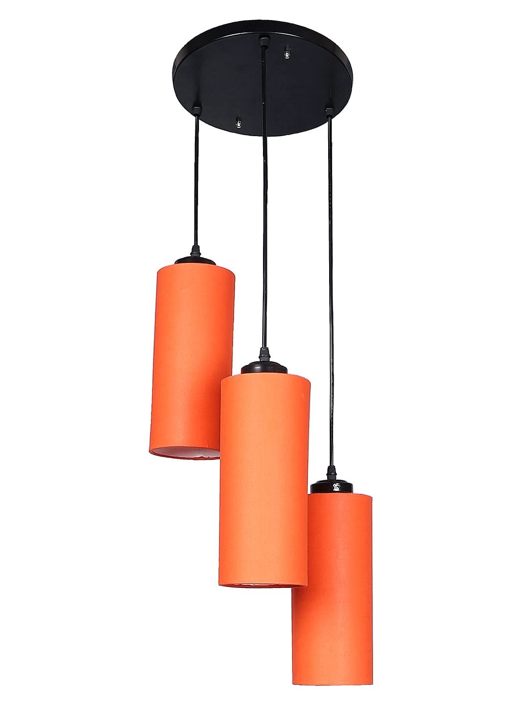 Orange Cotton Cylindrical Cluster Hanging Lamp