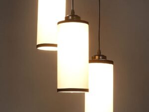 Multicolor Cotton Cylindrical Drum Cluster Hanging Lamp