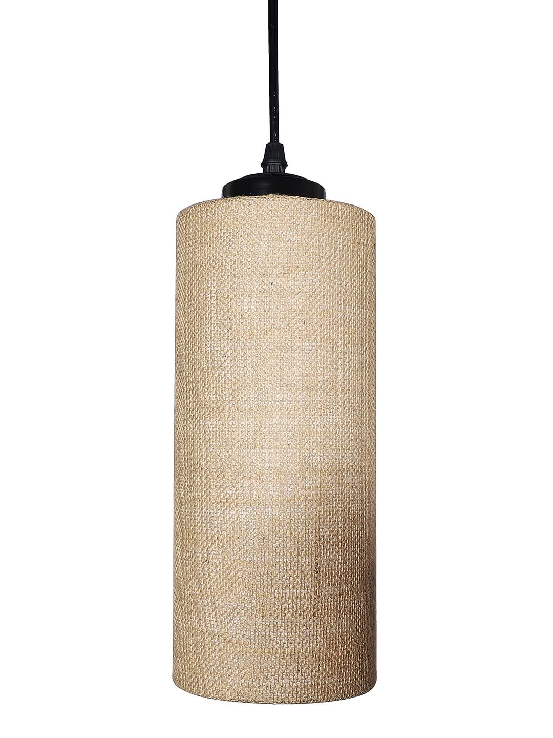 Beige Jute Cylindrical Cluster Hanging Lamp