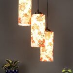 Multicolor Cotton Cylindrical Drum Cluster Hanging Lamp