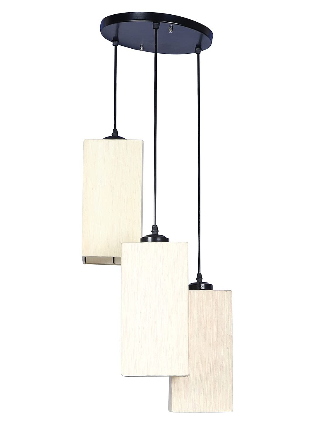 Off-White Cotton Square Cluster Hanging Lamp