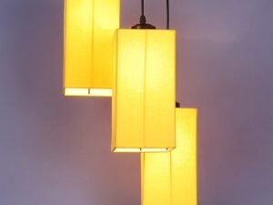 Yellow Cotton Square Cluster Hanging Lamp