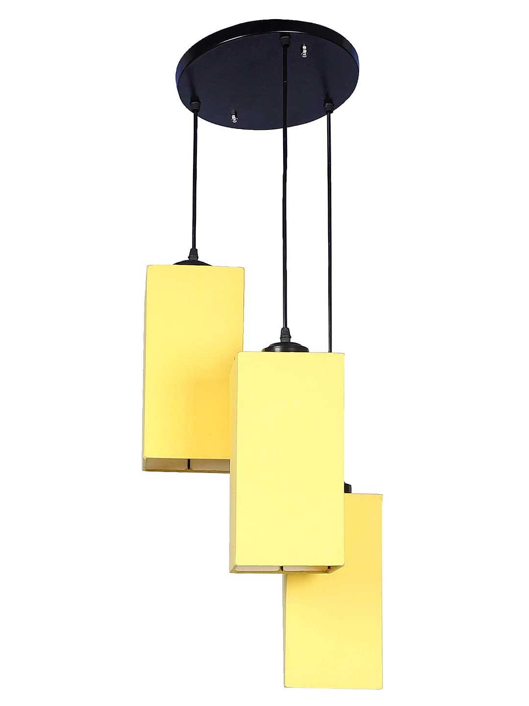 Yellow Cotton Square Cluster Hanging Lamp