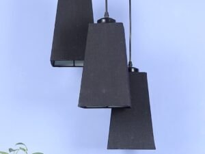 Black Cotton Pyramid Cluster Hanging Lamp