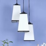 Multicolor Cotton Pyramid Drum Cluster Hanging Lamp