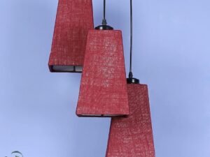 Maroon Jute Pyramid Cluster Hanging Lamp