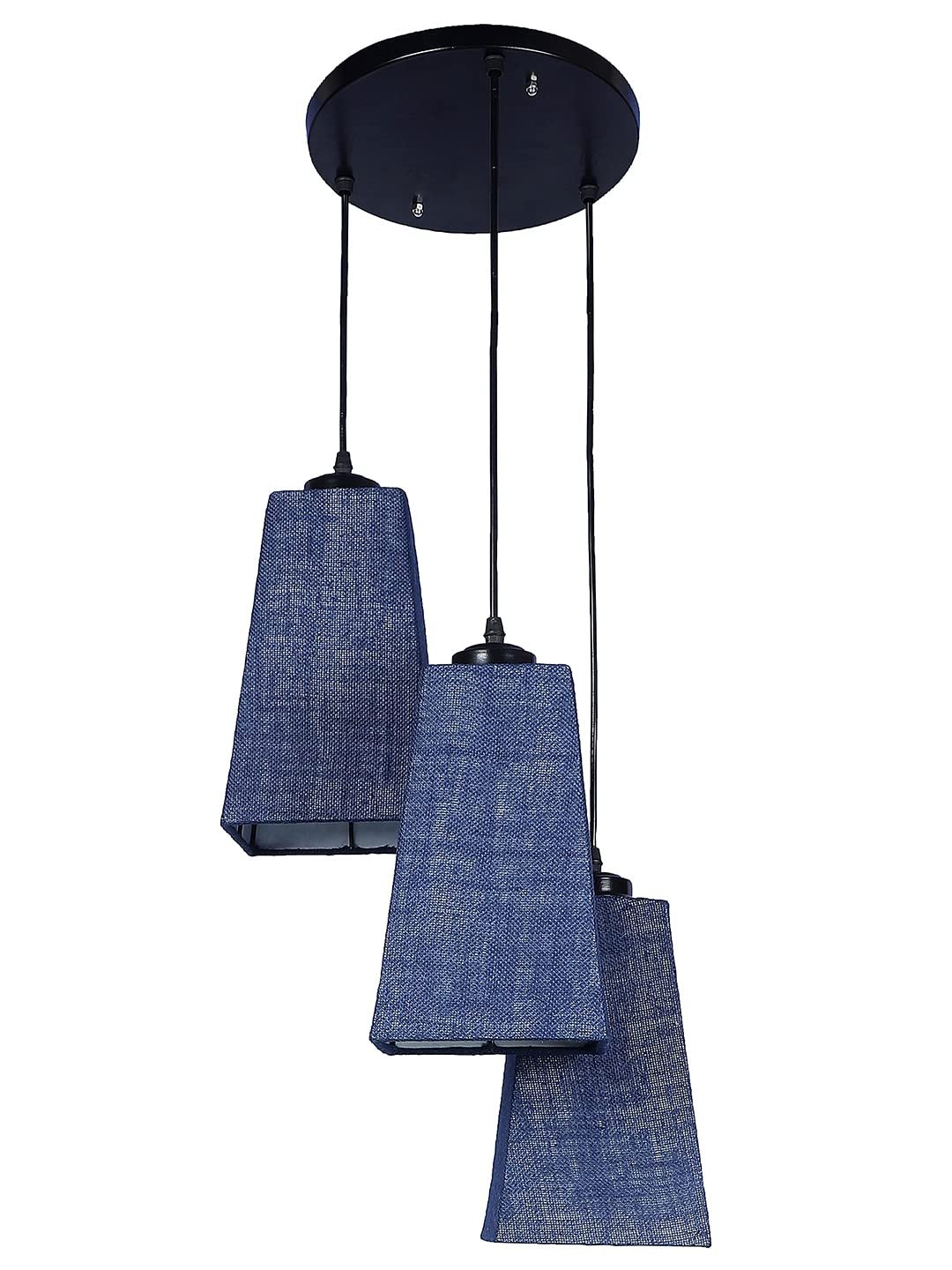 Blue Jute Pyramid Cluster Hanging Lamp