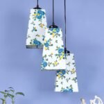 Multicolor Cotton Pyramid Drum Cluster Hanging Lamp