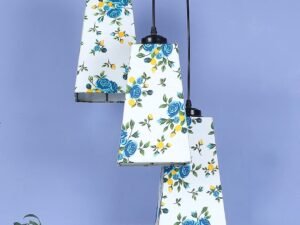 Multicolor Cotton Pyramid Drum Cluster Hanging Lamp