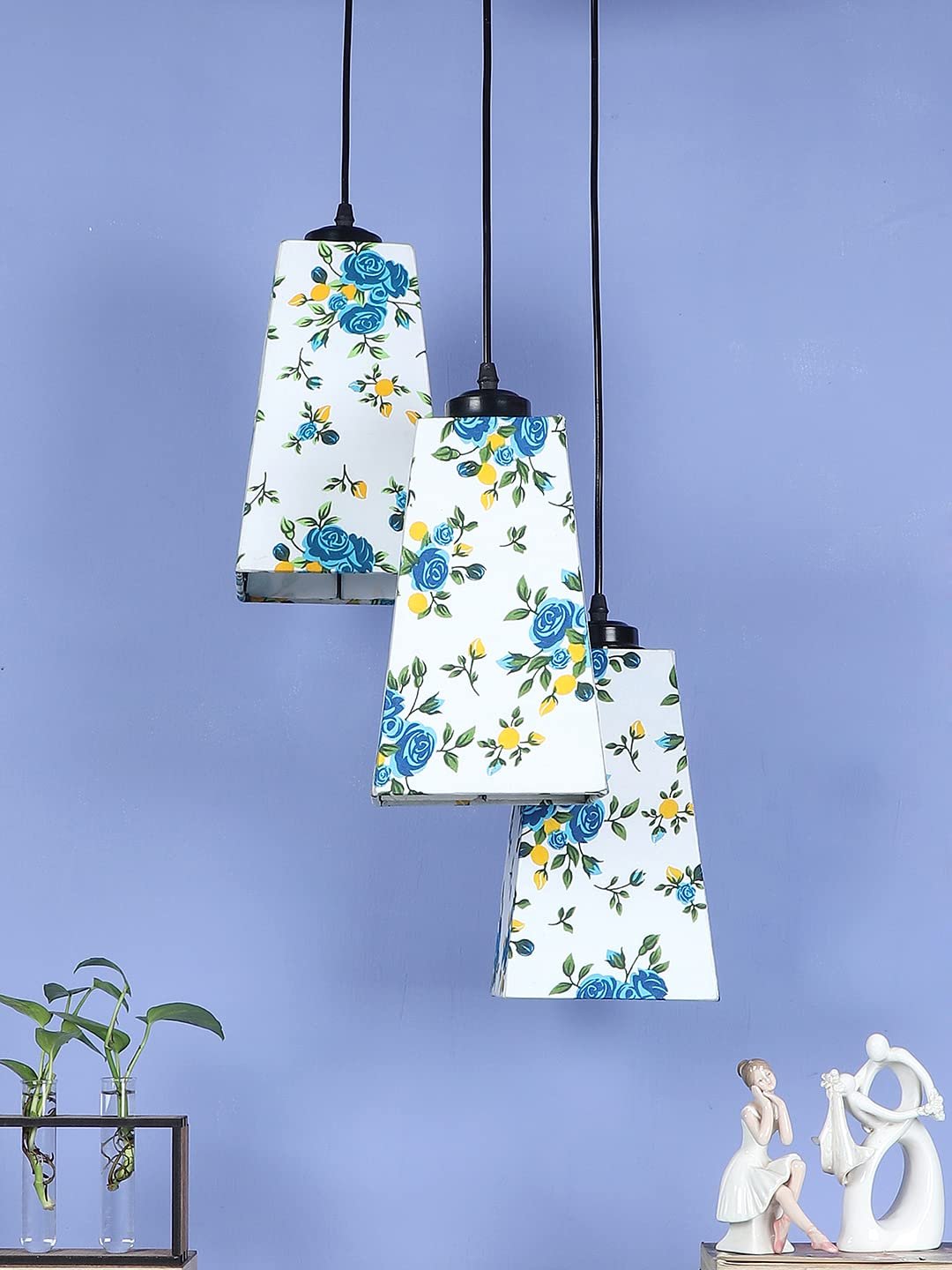 Multicolor Cotton Pyramid Drum Cluster Hanging Lamp
