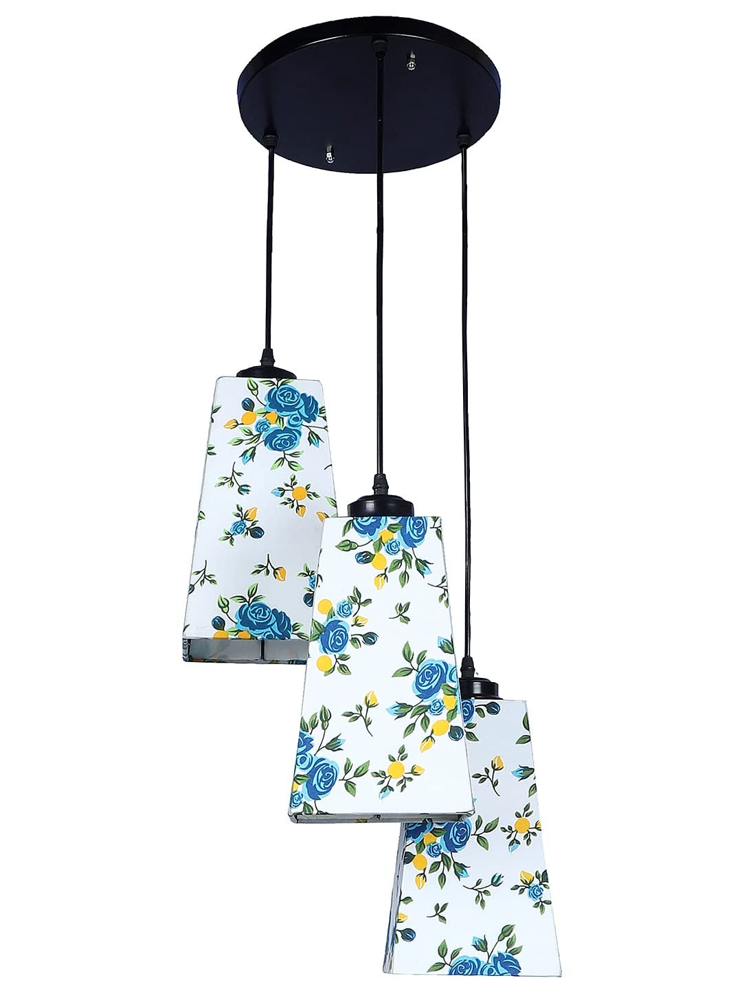 Multicolor Cotton Pyramid Drum Cluster Hanging Lamp