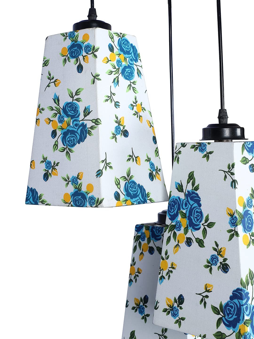 Multicolor Cotton Pyramid Drum Cluster Hanging Lamp