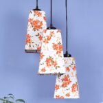 Multicolor Cotton Pyramid Drum Cluster Hanging Lamp