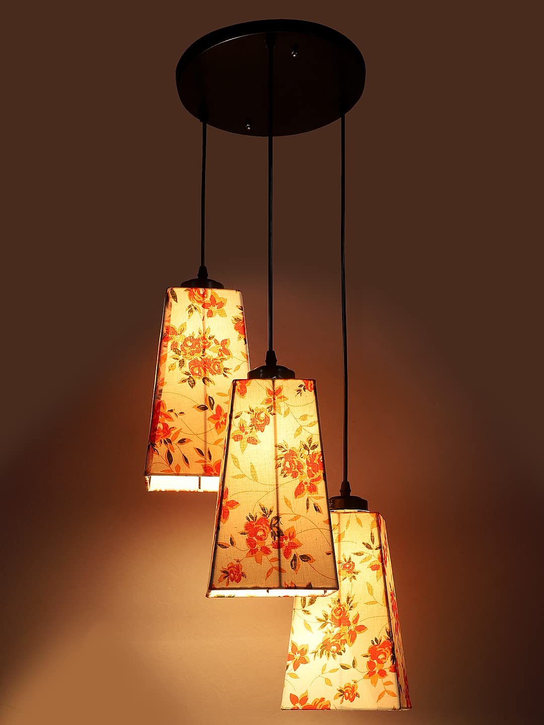 Multicolor Cotton Pyramid Drum Cluster Hanging Lamp