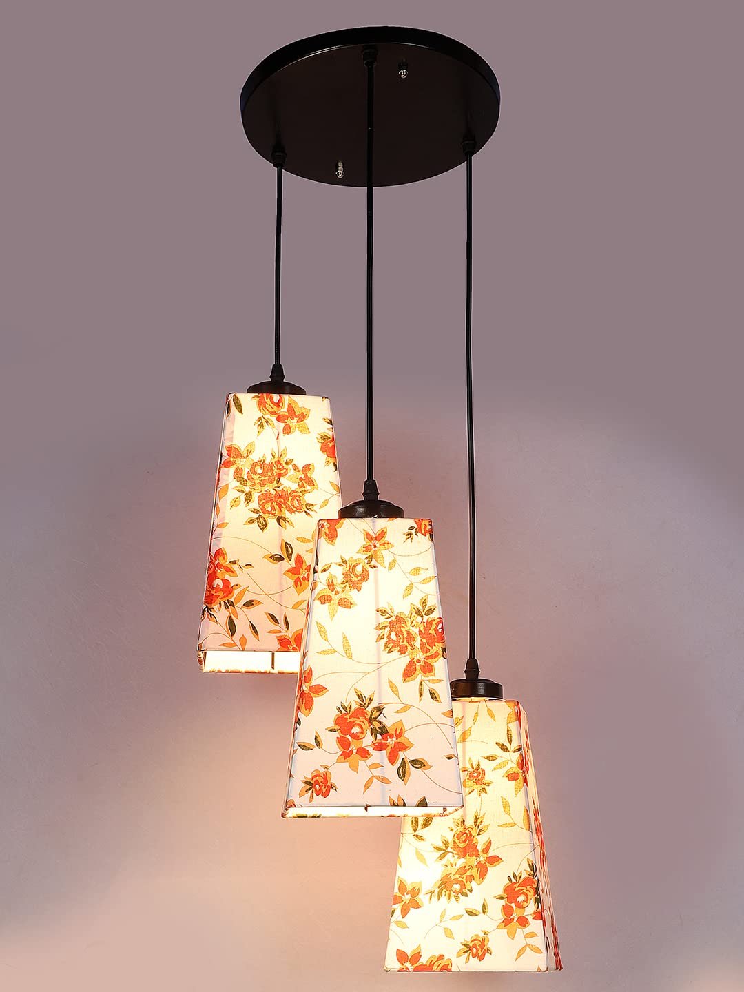 Multicolor Cotton Pyramid Drum Cluster Hanging Lamp