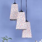Multicolor Cotton Pyramid Drum Cluster Hanging Lamp