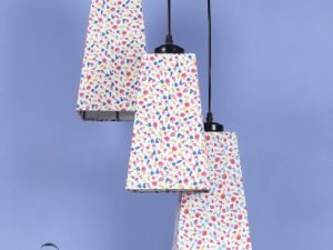 Multicolor Cotton Pyramid Drum Cluster Hanging Lamp