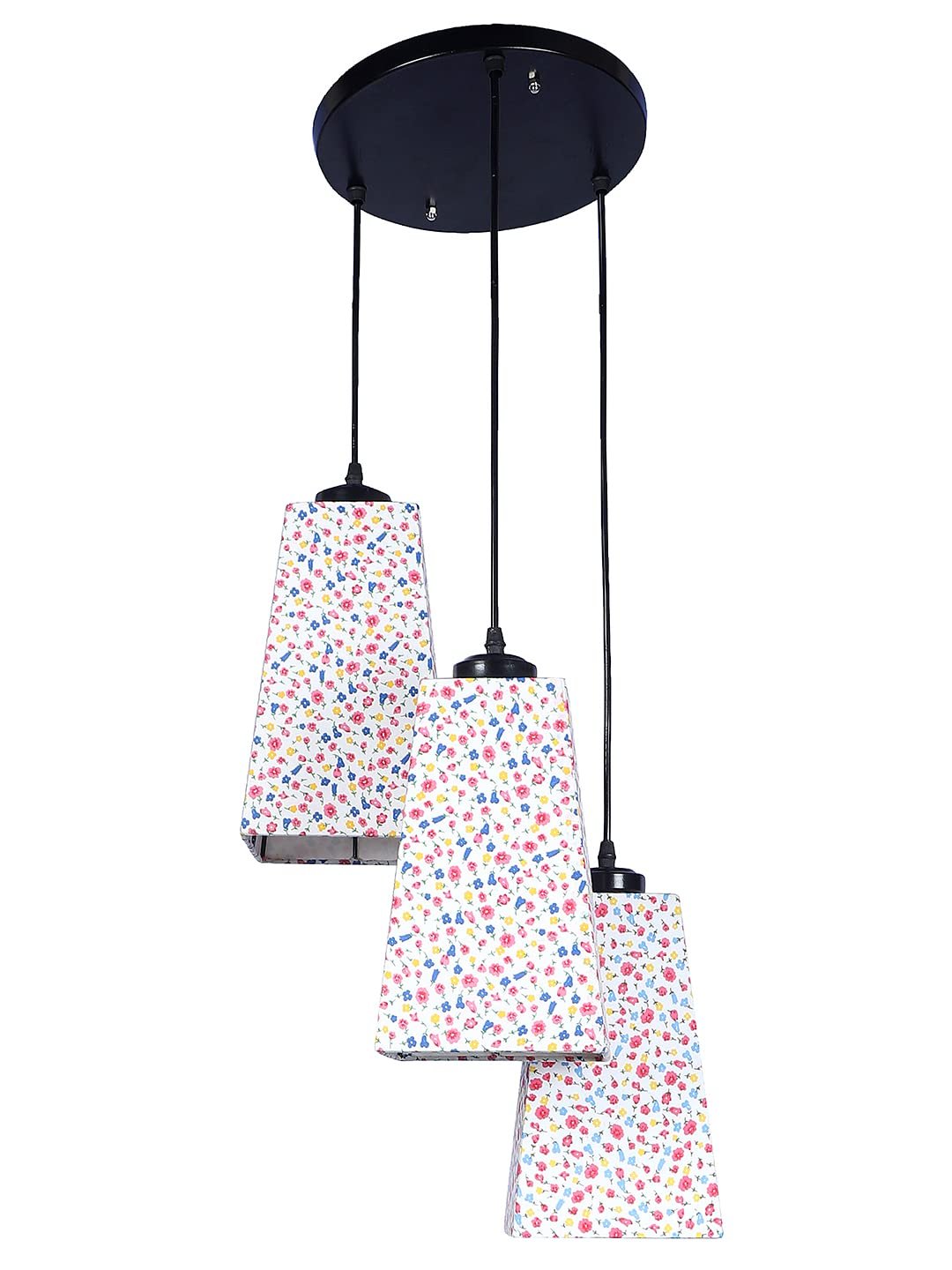 Multicolor Cotton Pyramid Drum Cluster Hanging Lamp