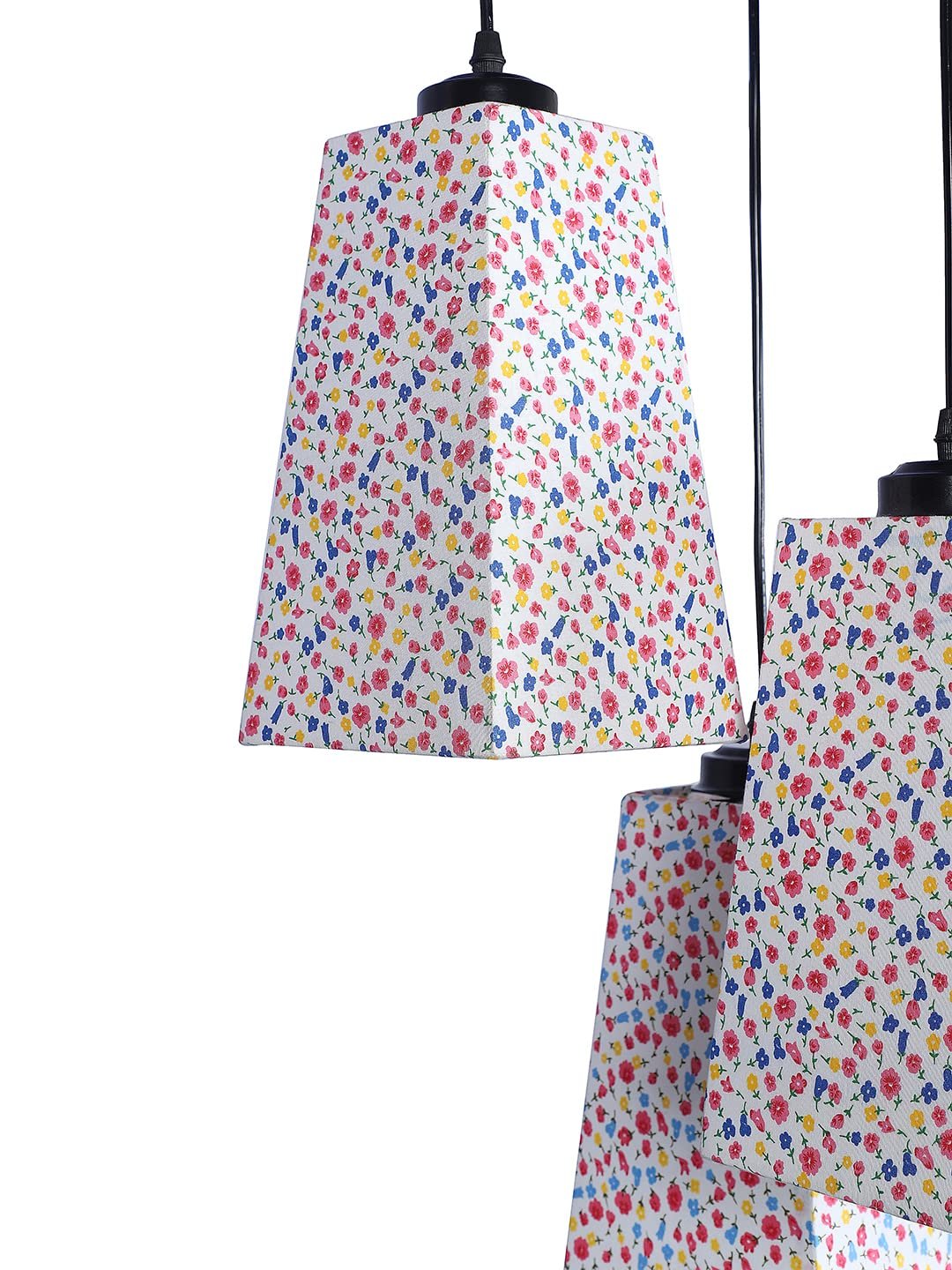 Multicolor Cotton Pyramid Drum Cluster Hanging Lamp