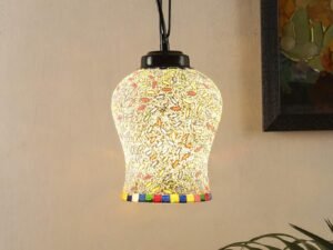 Multicolor Mosaic Glass Hanging Lamp (Glass,Medium)